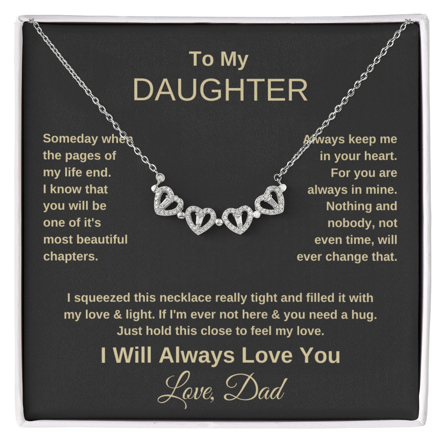 Daughter Heart Clover Convertible Necklace