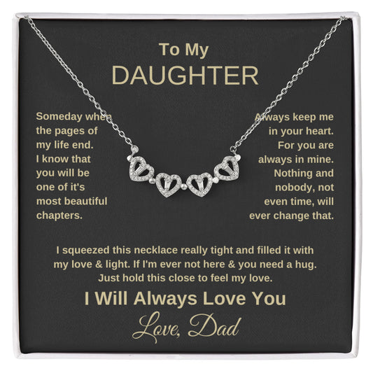 Daughter Heart Clover Convertible Necklace