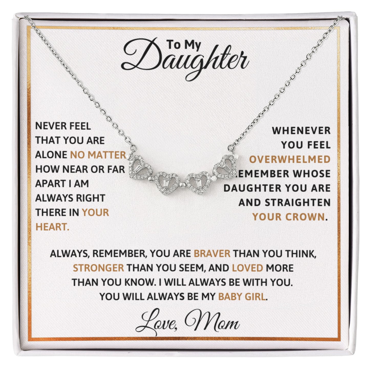 Daughter Clover Heart Convertible Necklace