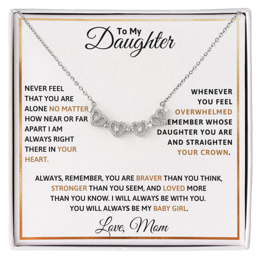 Daughter Clover Heart Convertible Necklace