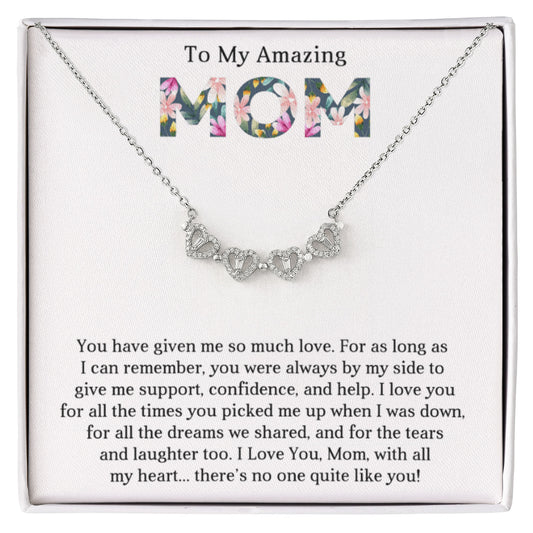 Mom Clover Heart Convertible Necklace