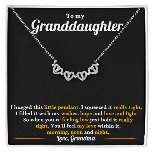 Granddaughter Convertible Clover Hearts Necklace