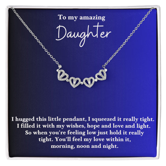 Daughter Clover Heart Convertible Necklace