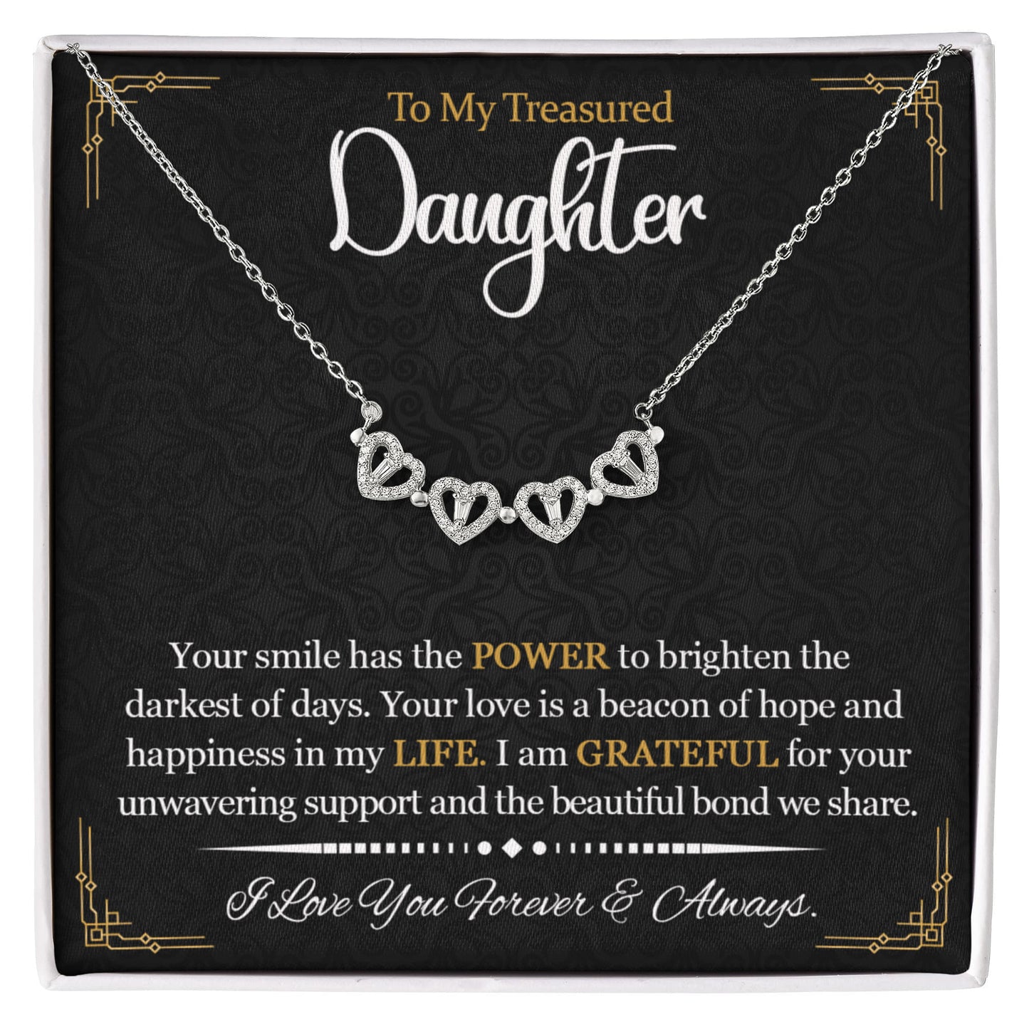 Daughter Clover Heart Convertible Necklace