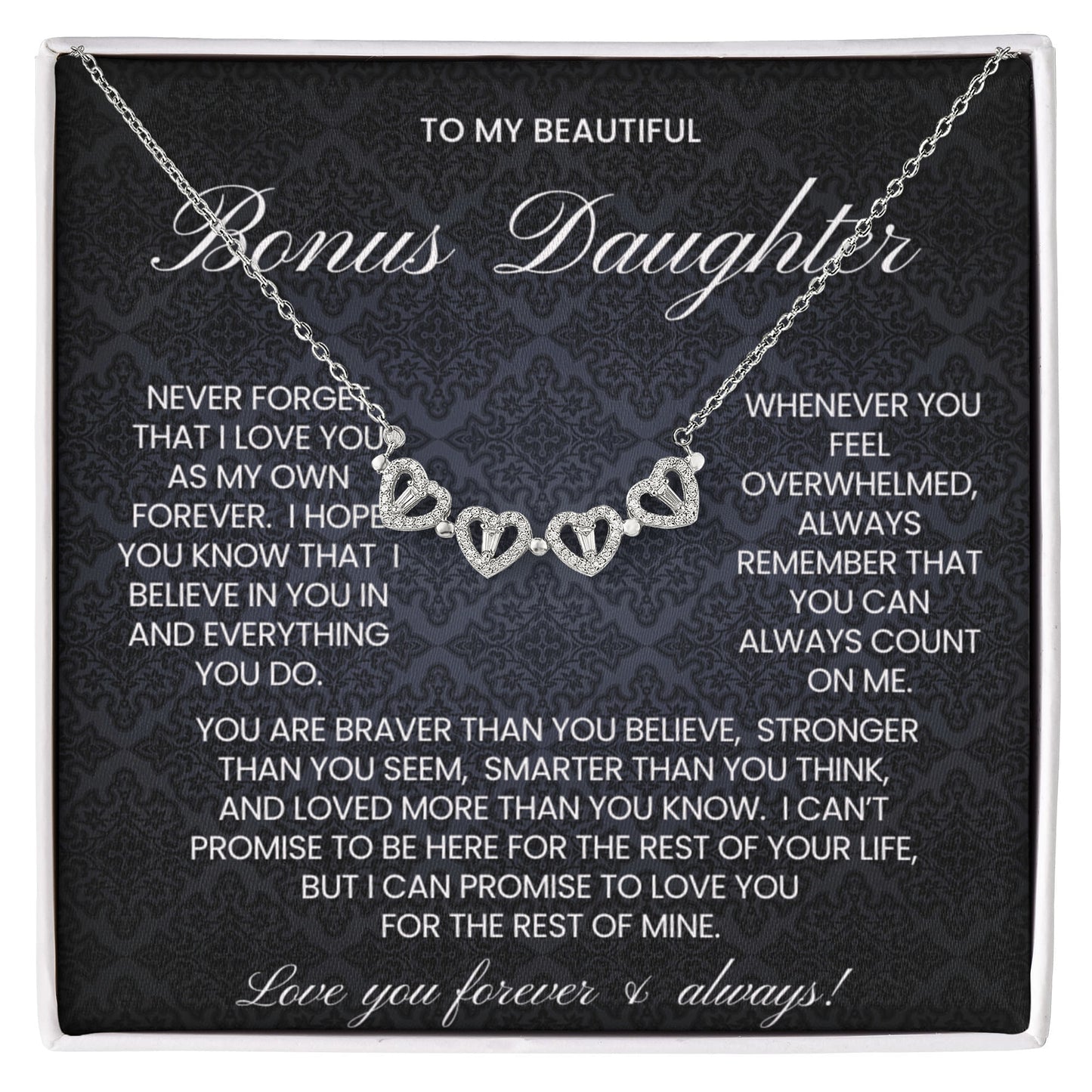 StepDaughter Clover Heart Convertible Necklace