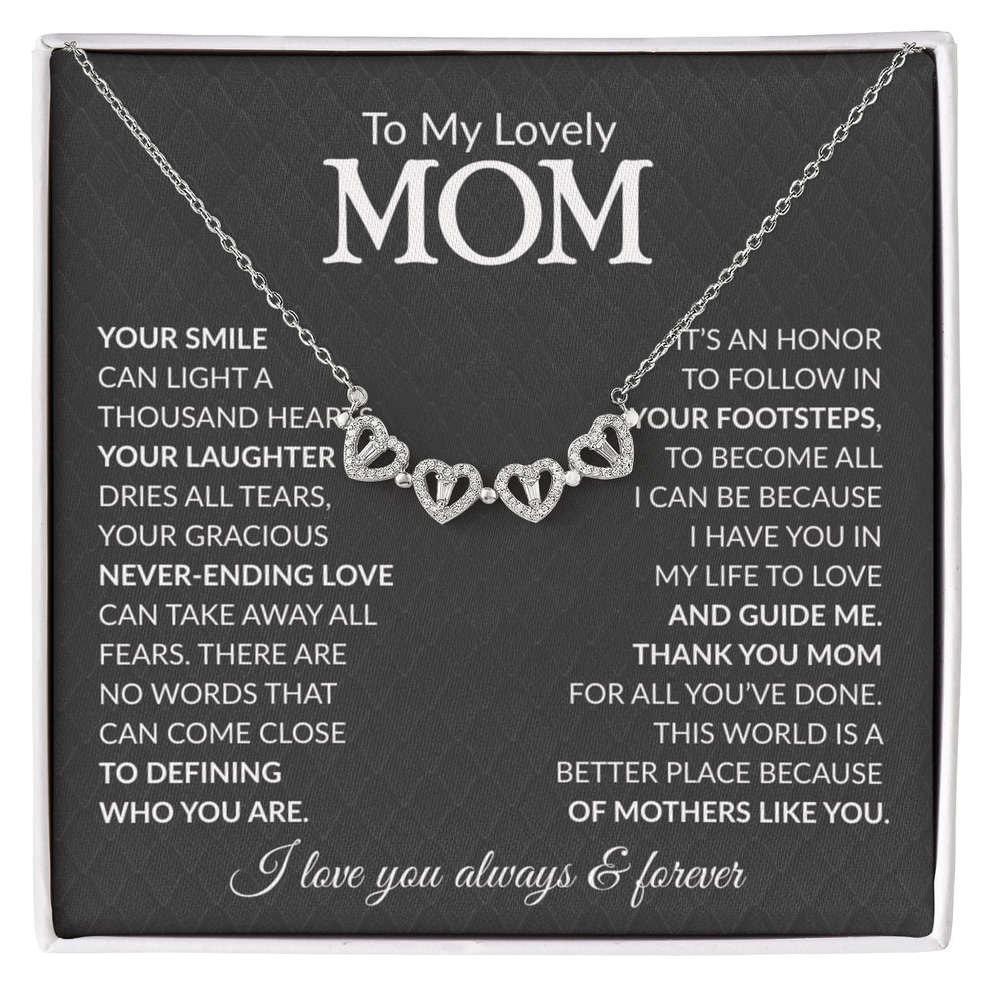 Mom Clover Heart Convertible Necklace