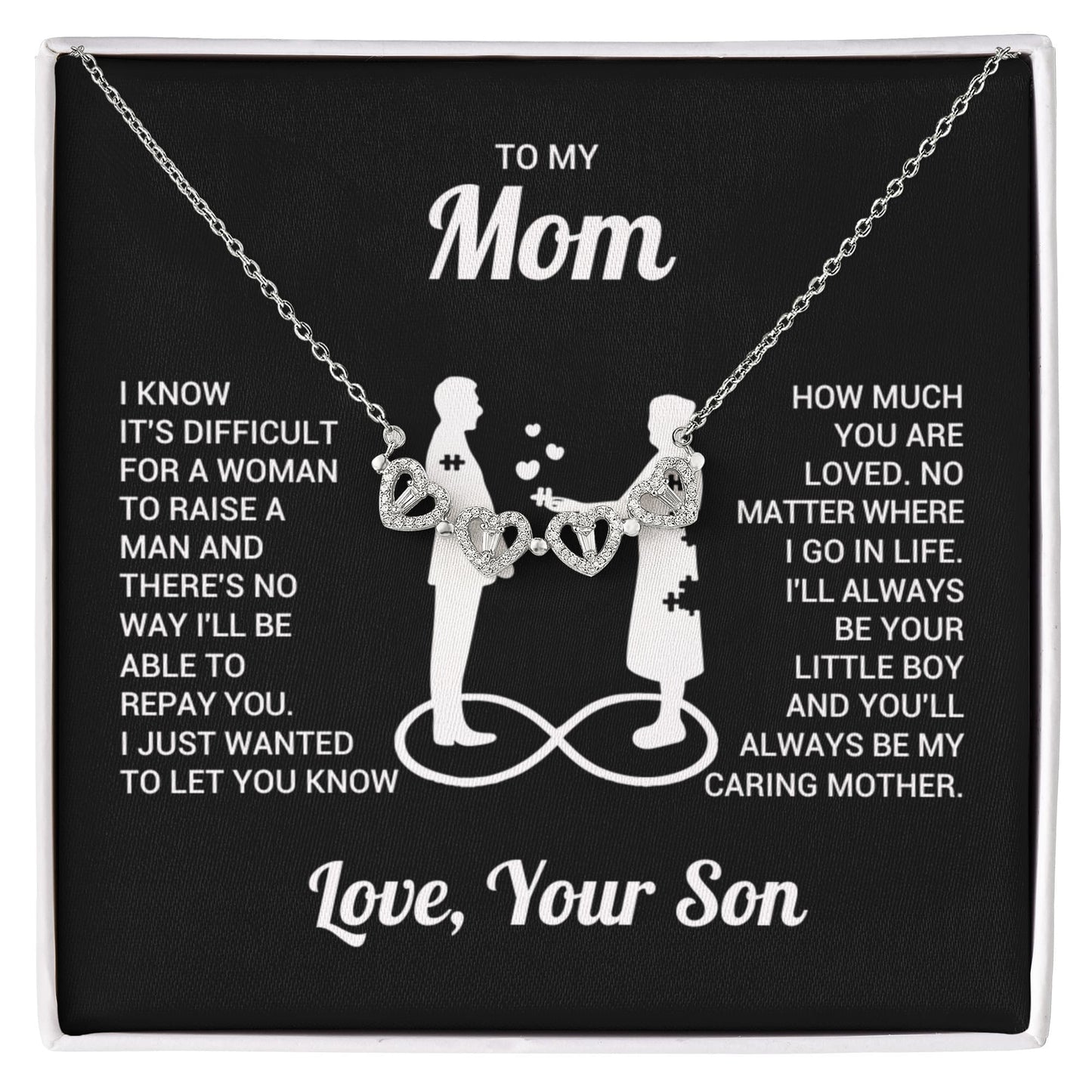 Mom from Son Clover Heart Convertible Necklace
