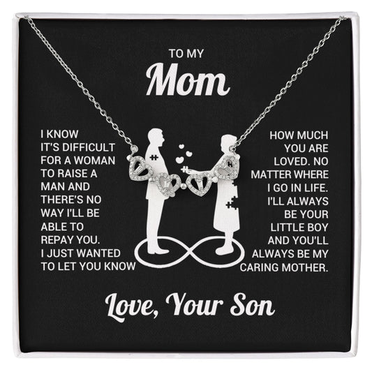 Mom from Son Clover Heart Convertible Necklace