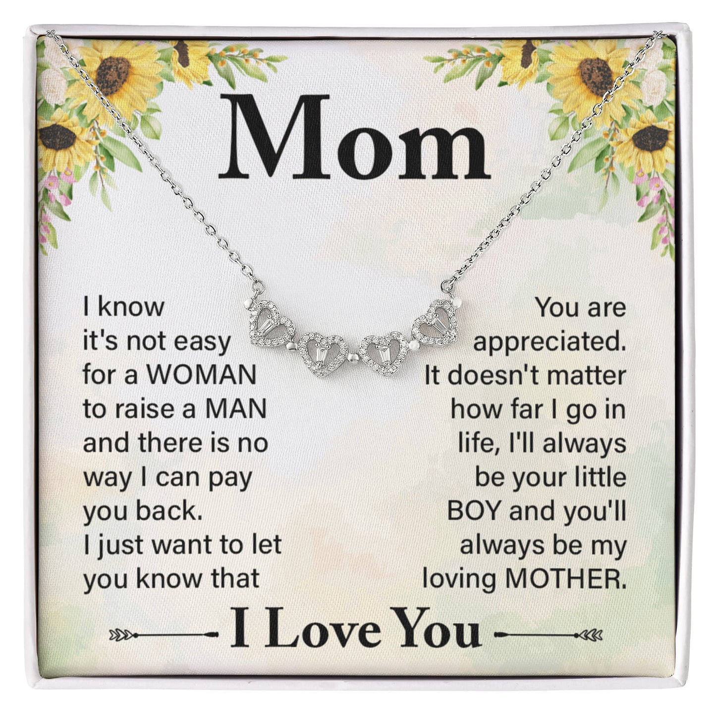 Mom Clover Heart Convertible Necklace