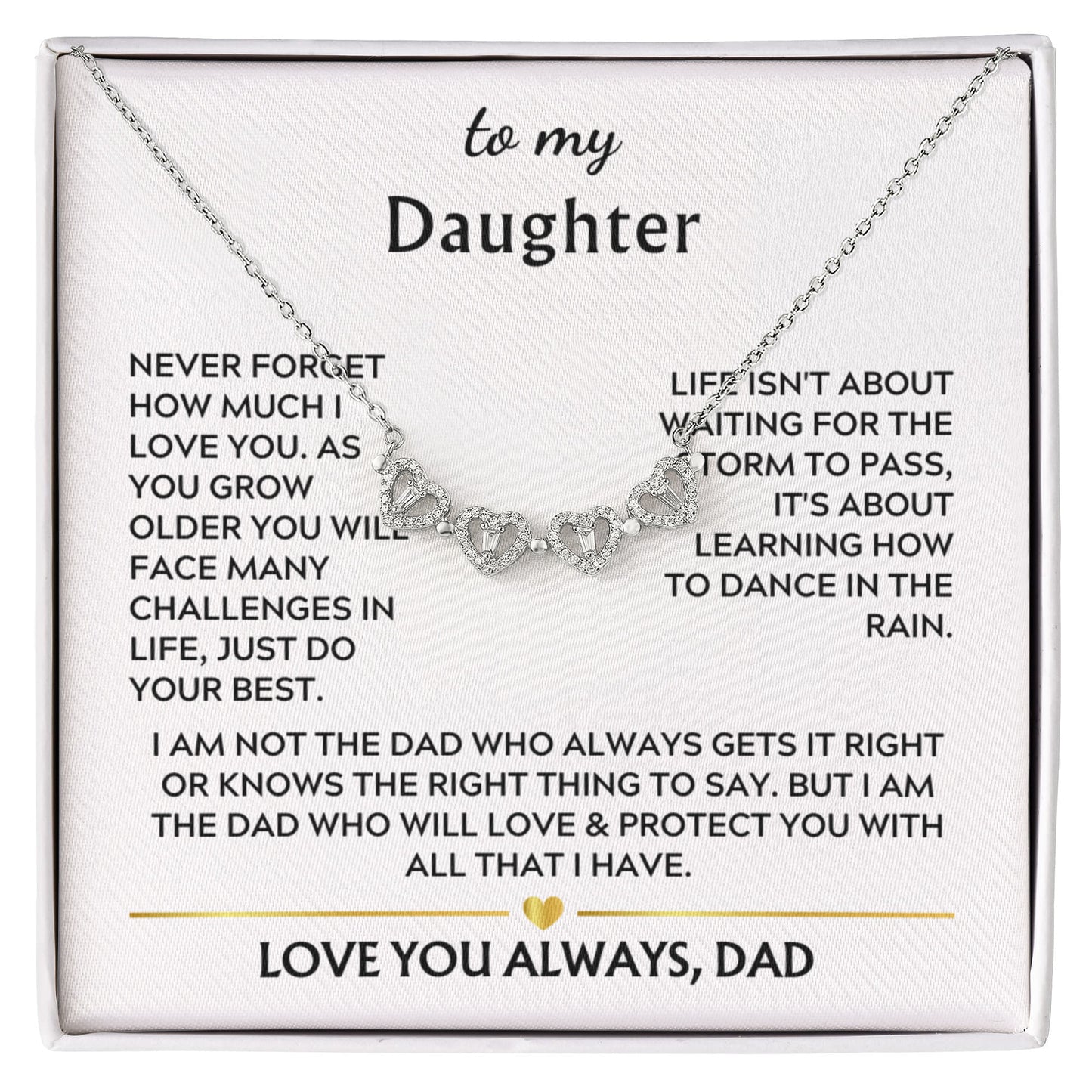 Daughter Clover Heart Convertible Necklace