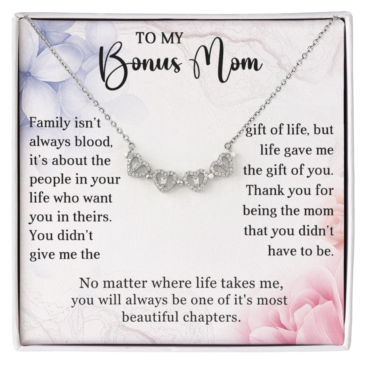 Bonus Mom Clover Heart Convertible Necklace