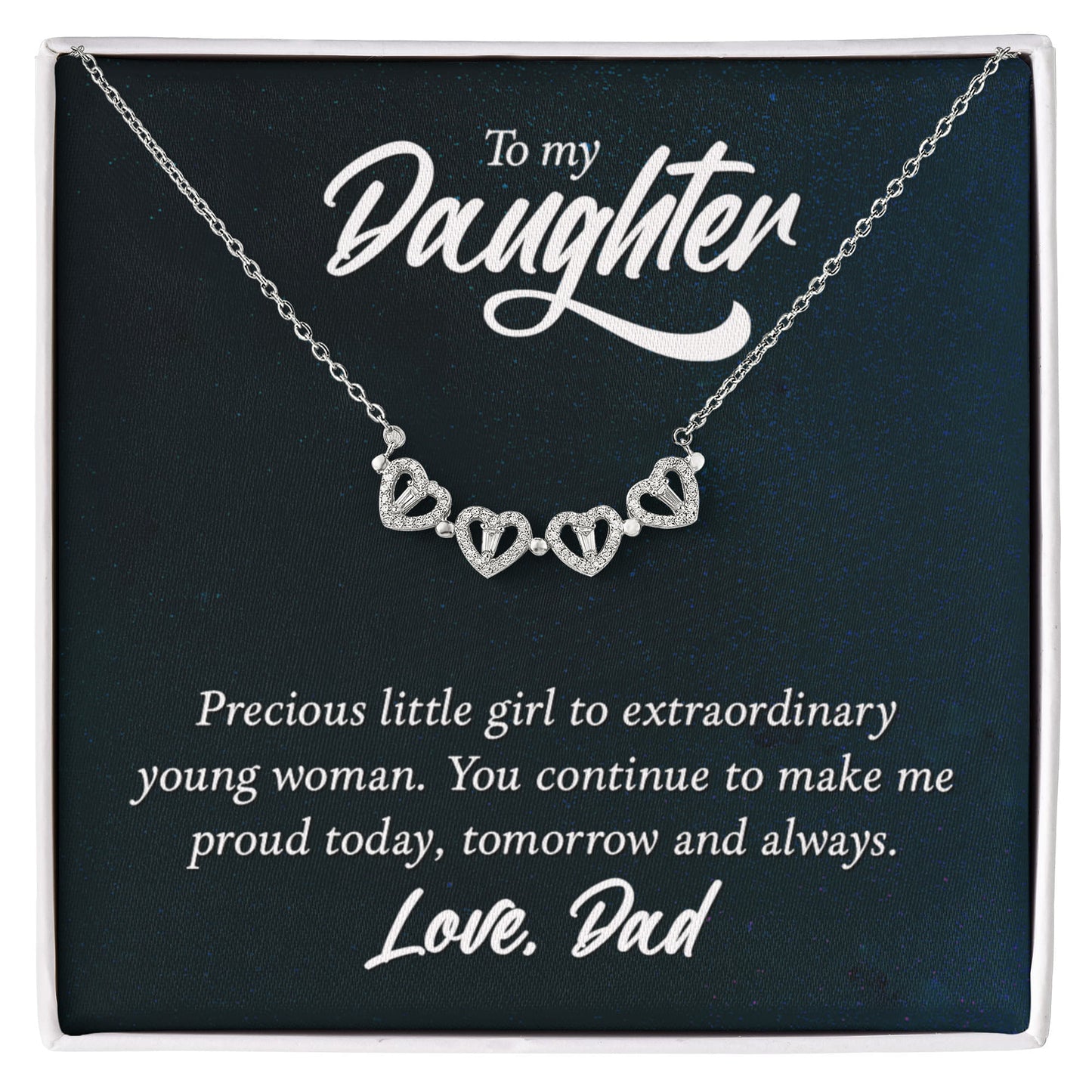 Daughter Clover Heart Convertible Necklace