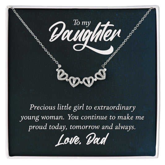 Daughter Clover Heart Convertible Necklace