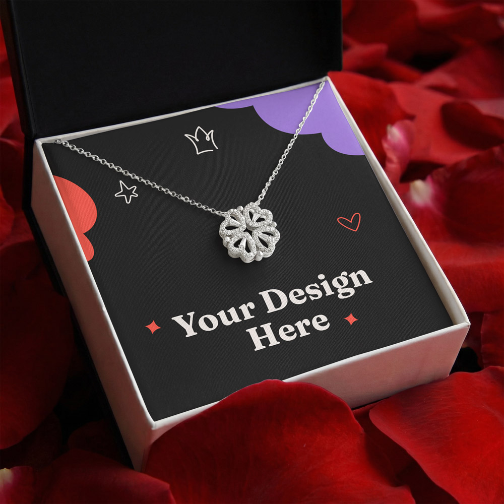 To  My Wife Magnetic Clover Convertible Hearts Necklace Gift