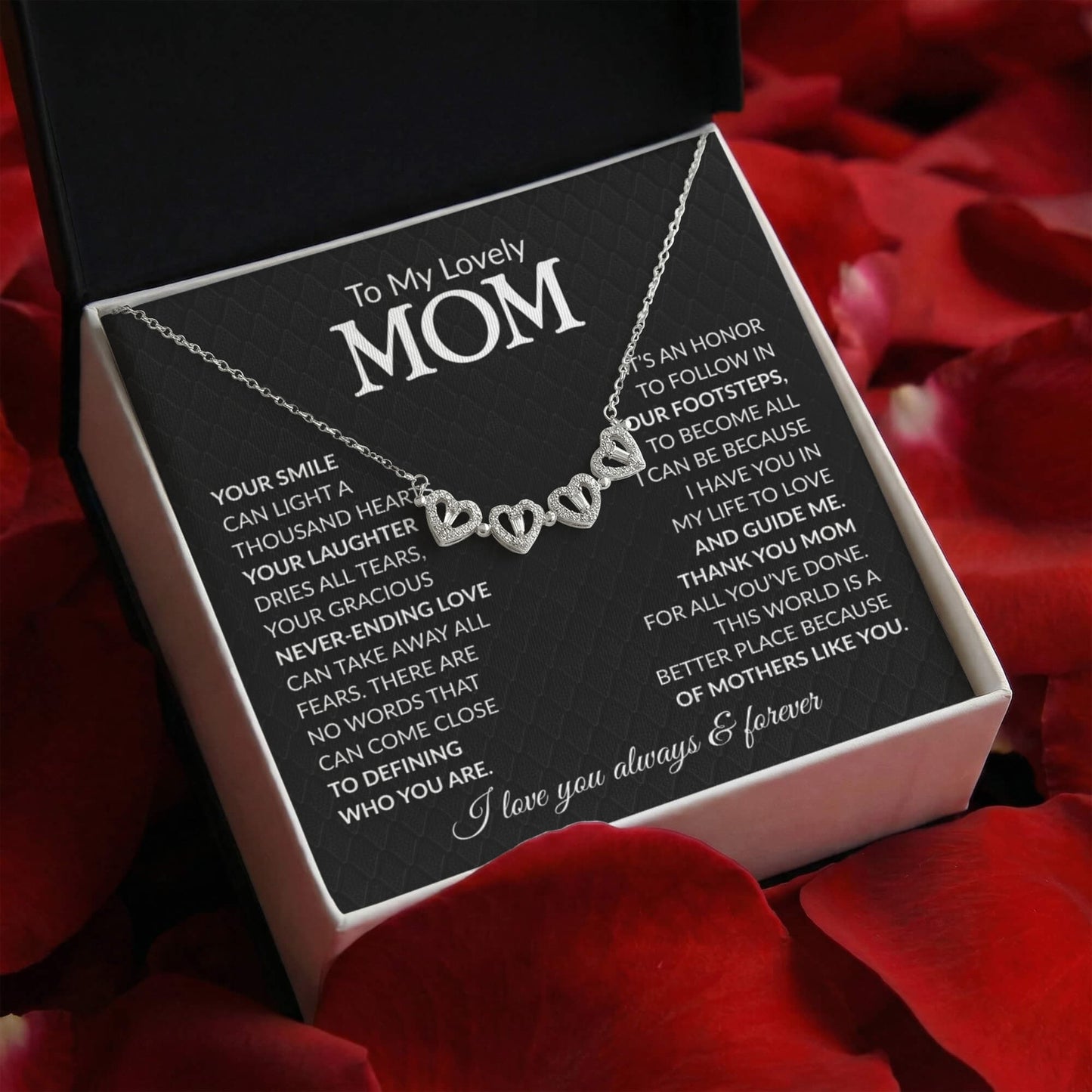 Mom Clover Heart Convertible Necklace