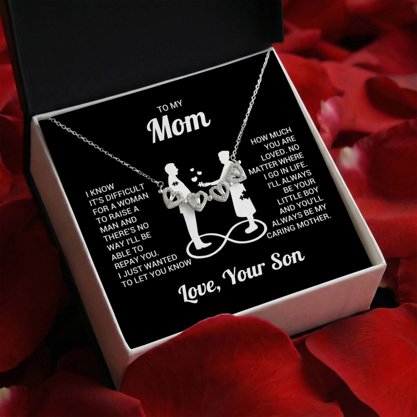 Mom from Son Clover Heart Convertible Necklace