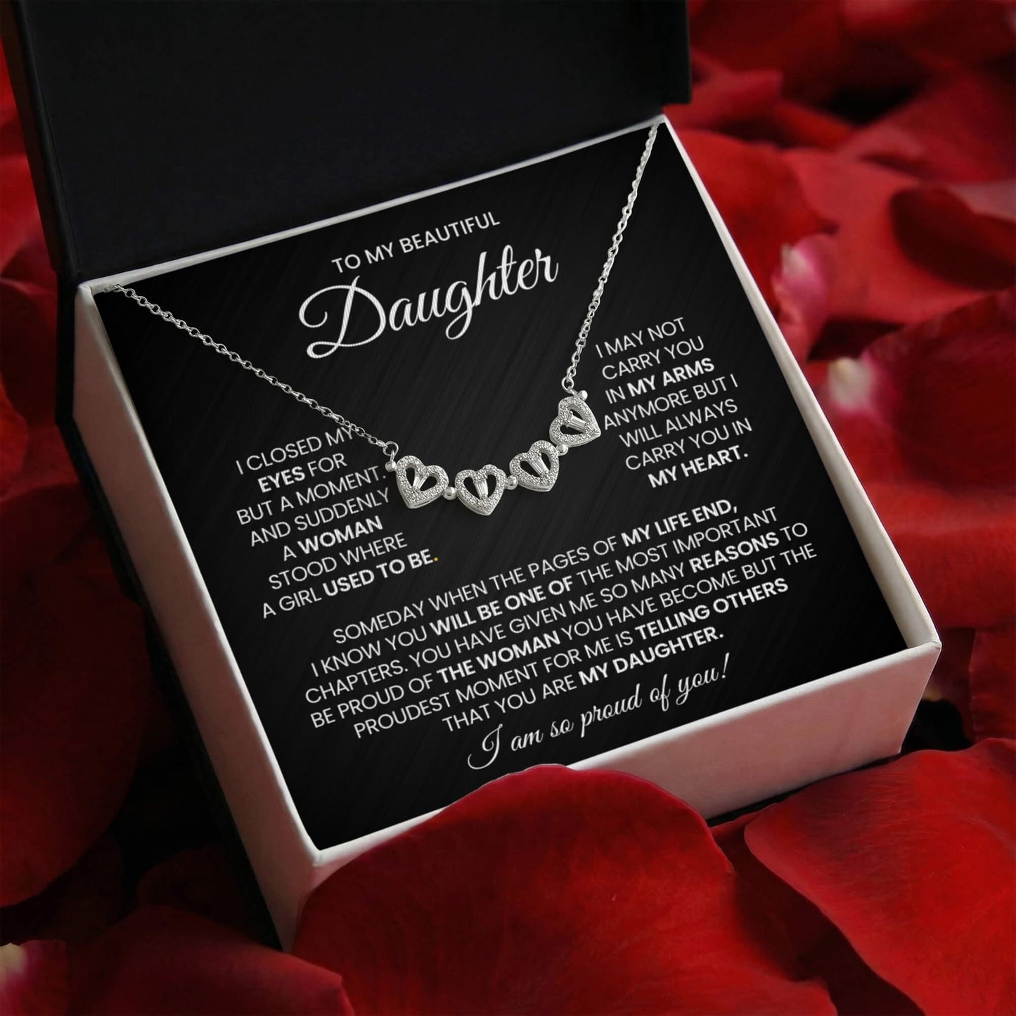 Daughter Clover Heart Convertible Necklace