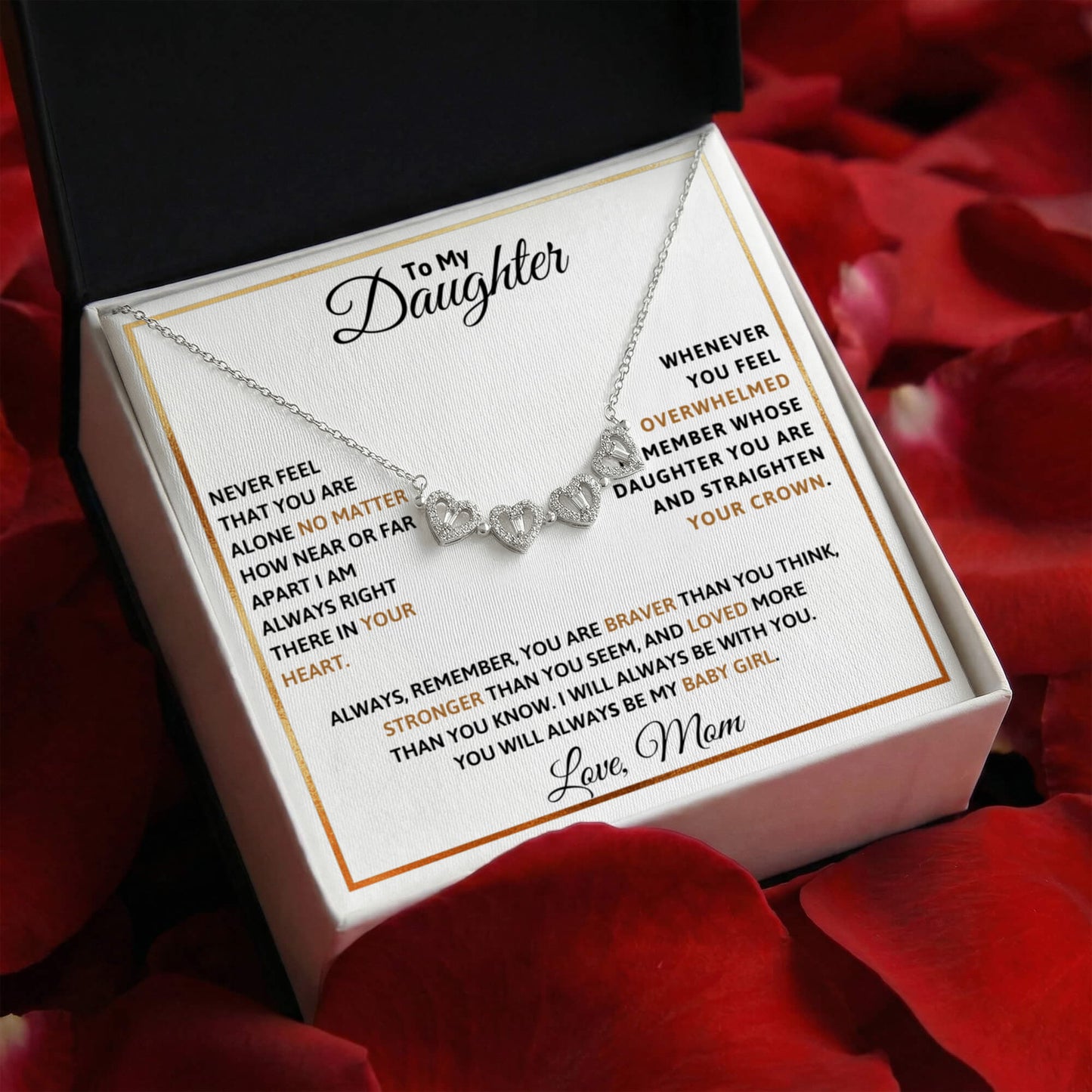 Daughter Clover Heart Convertible Necklace