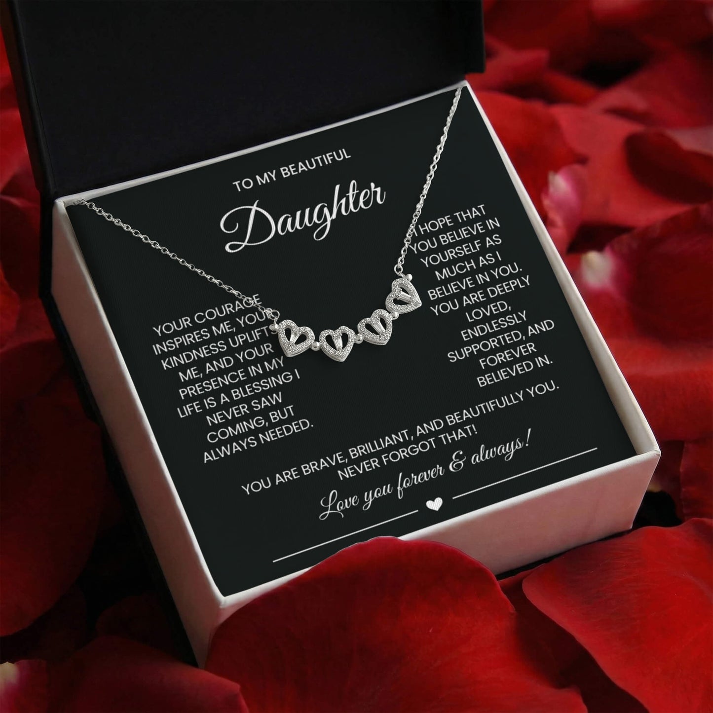 Daughter Clover Heart Convertible Necklace