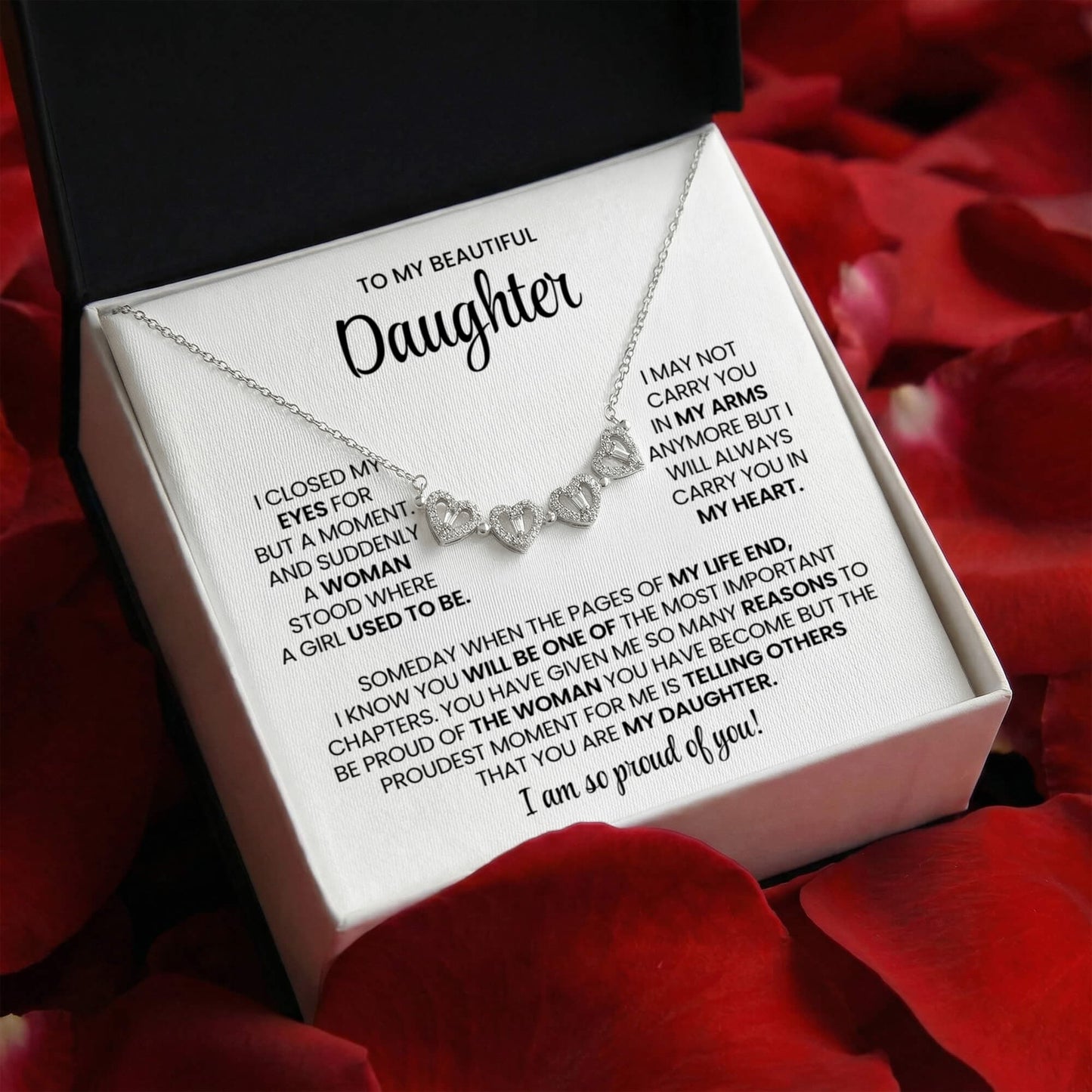 Daughter Clover Heart Convertible Necklace