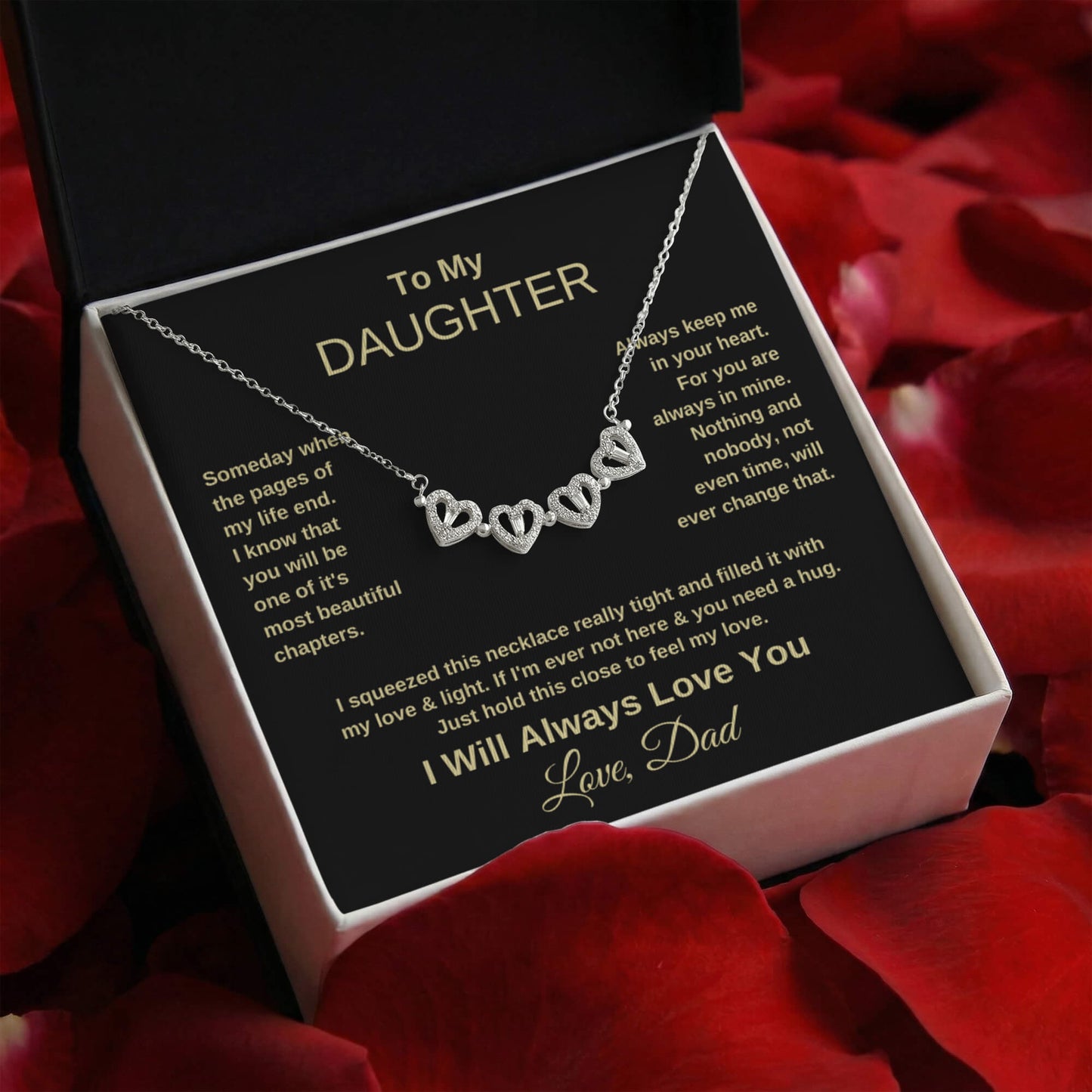 Daughter Heart Clover Convertible Necklace