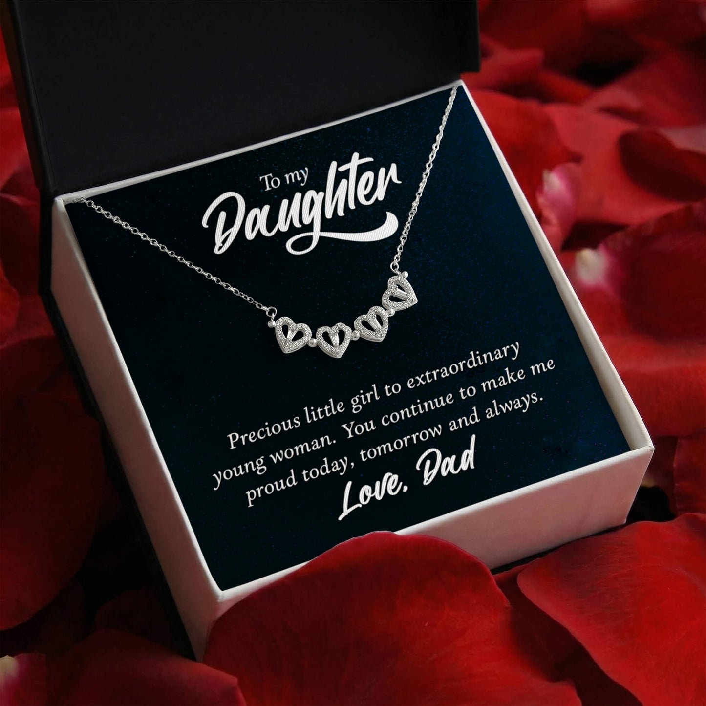 Daughter Clover Heart Convertible Necklace