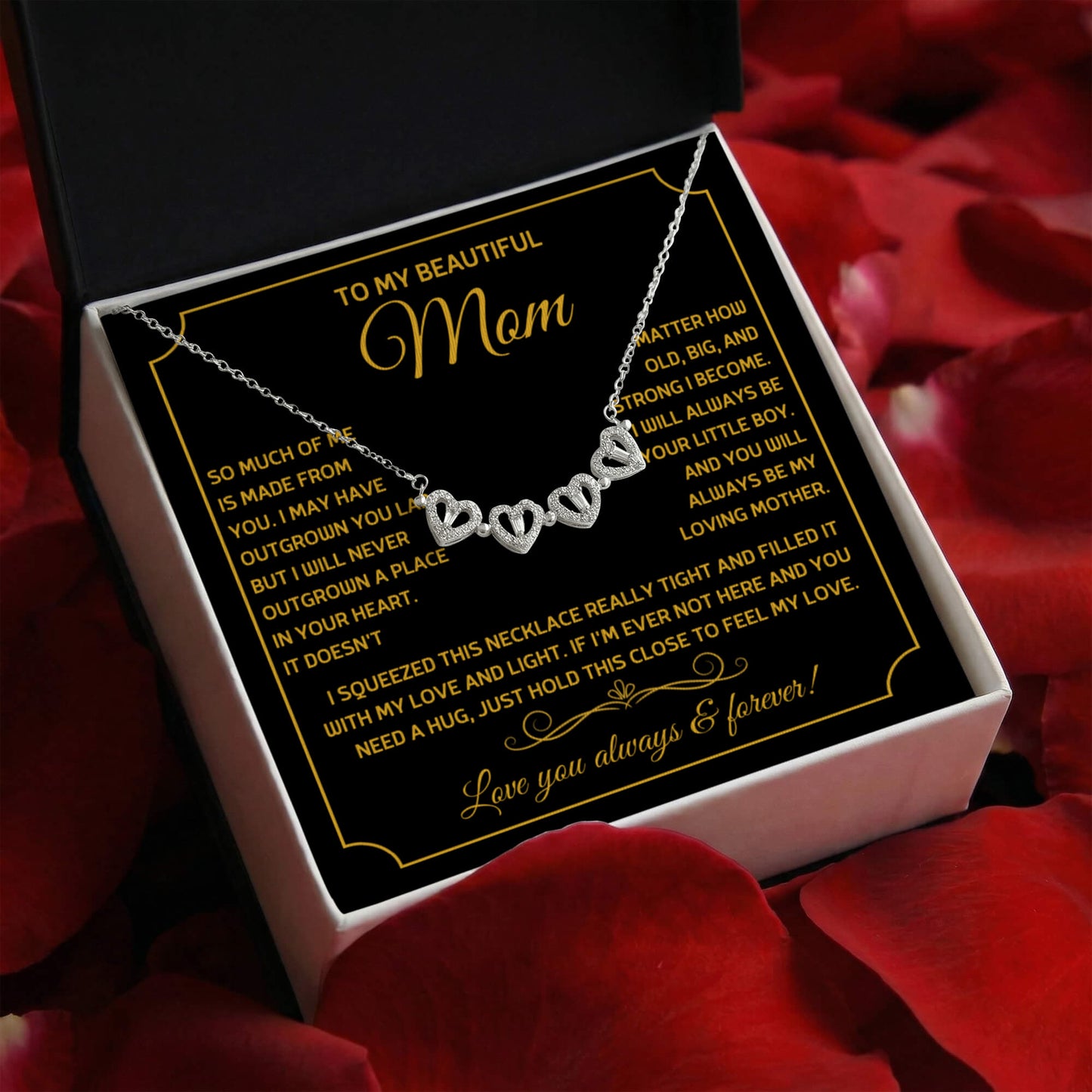 To My Mom Heart Clover Convertible Necklace