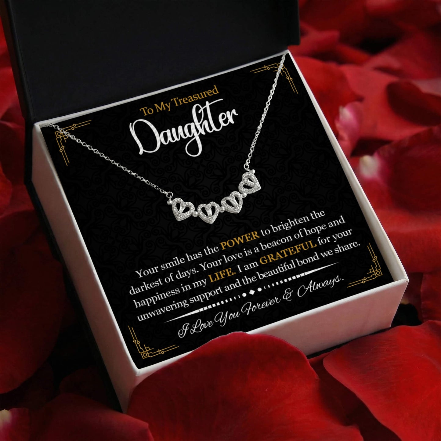 Daughter Clover Heart Convertible Necklace