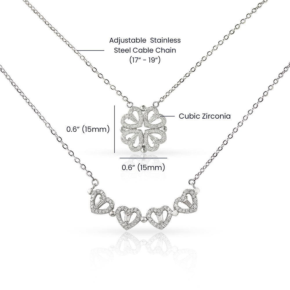To My Beautiful Daughter  Heart Clover Convertible Necklace