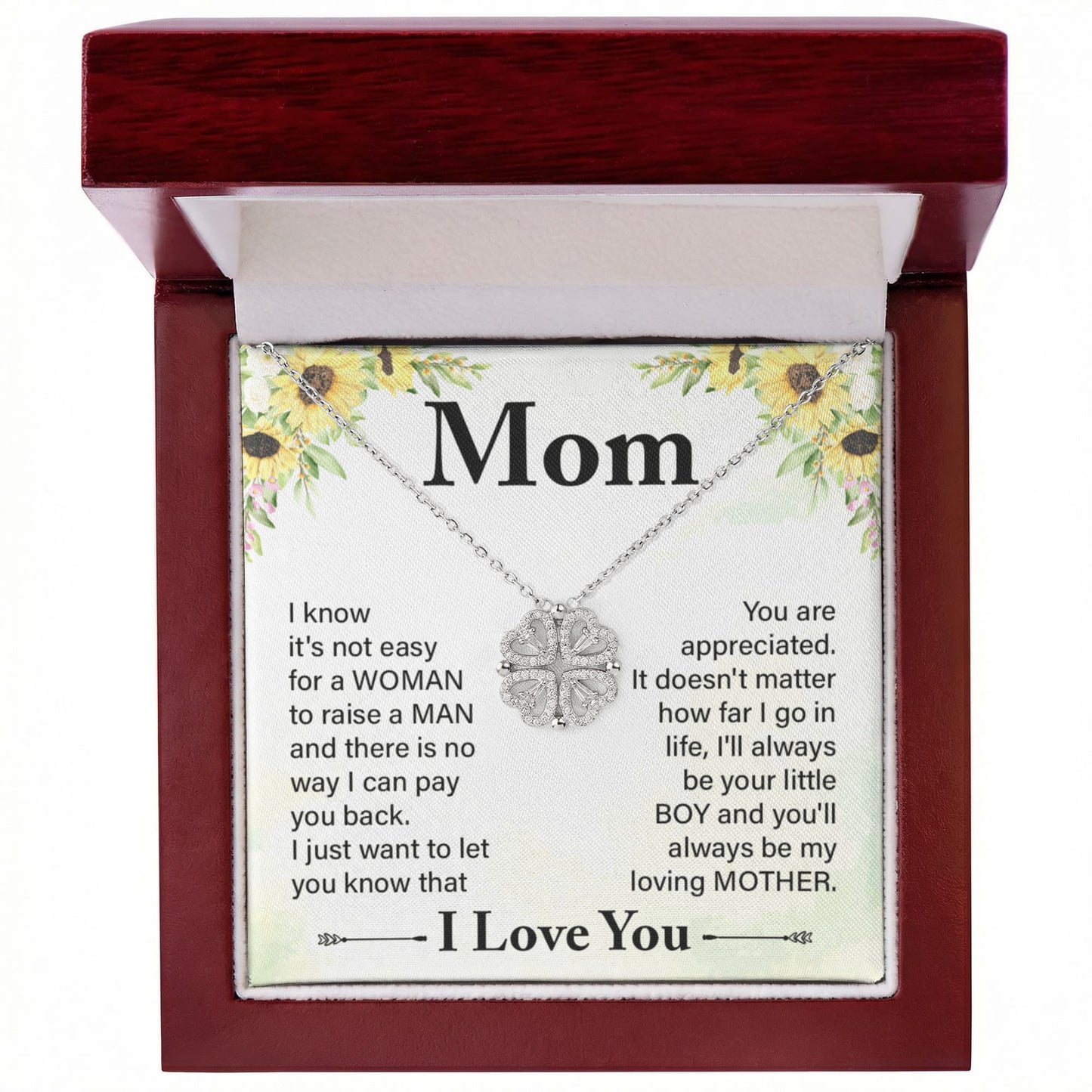 Mom Clover Heart Convertible Necklace