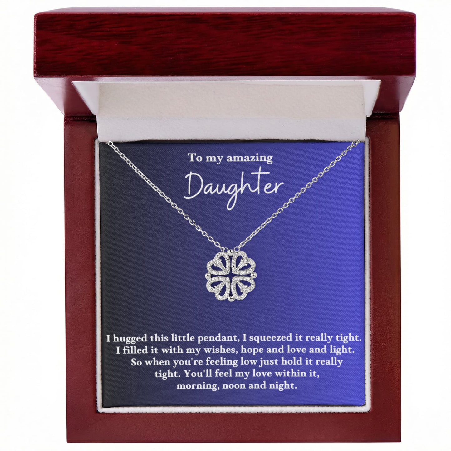 Daughter Clover Heart Convertible Necklace