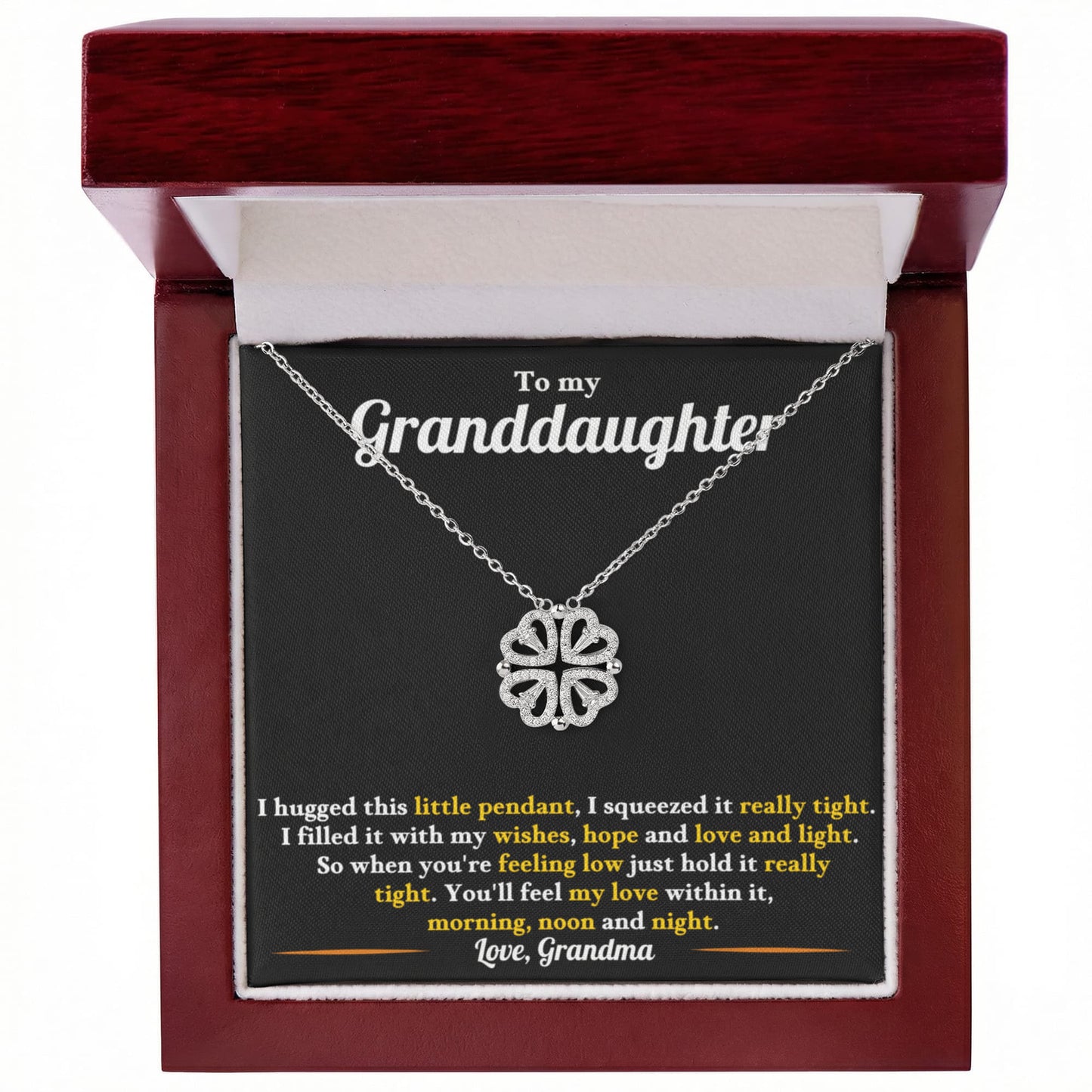 Granddaughter Convertible Clover Hearts Necklace