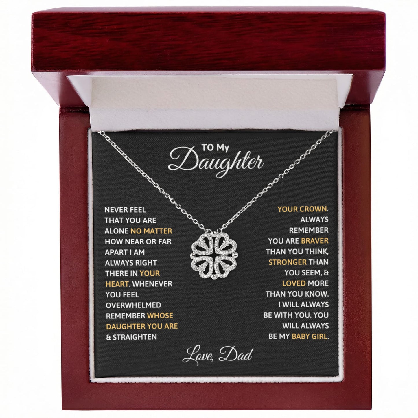 To My Convertible Clover Hearts Necklace