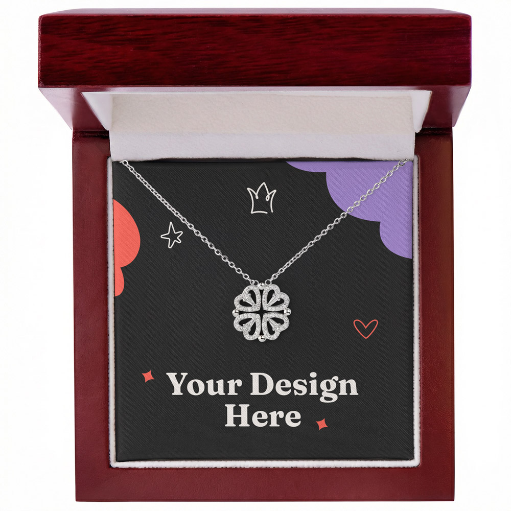 To  My Wife Magnetic Clover Convertible Hearts Necklace Gift