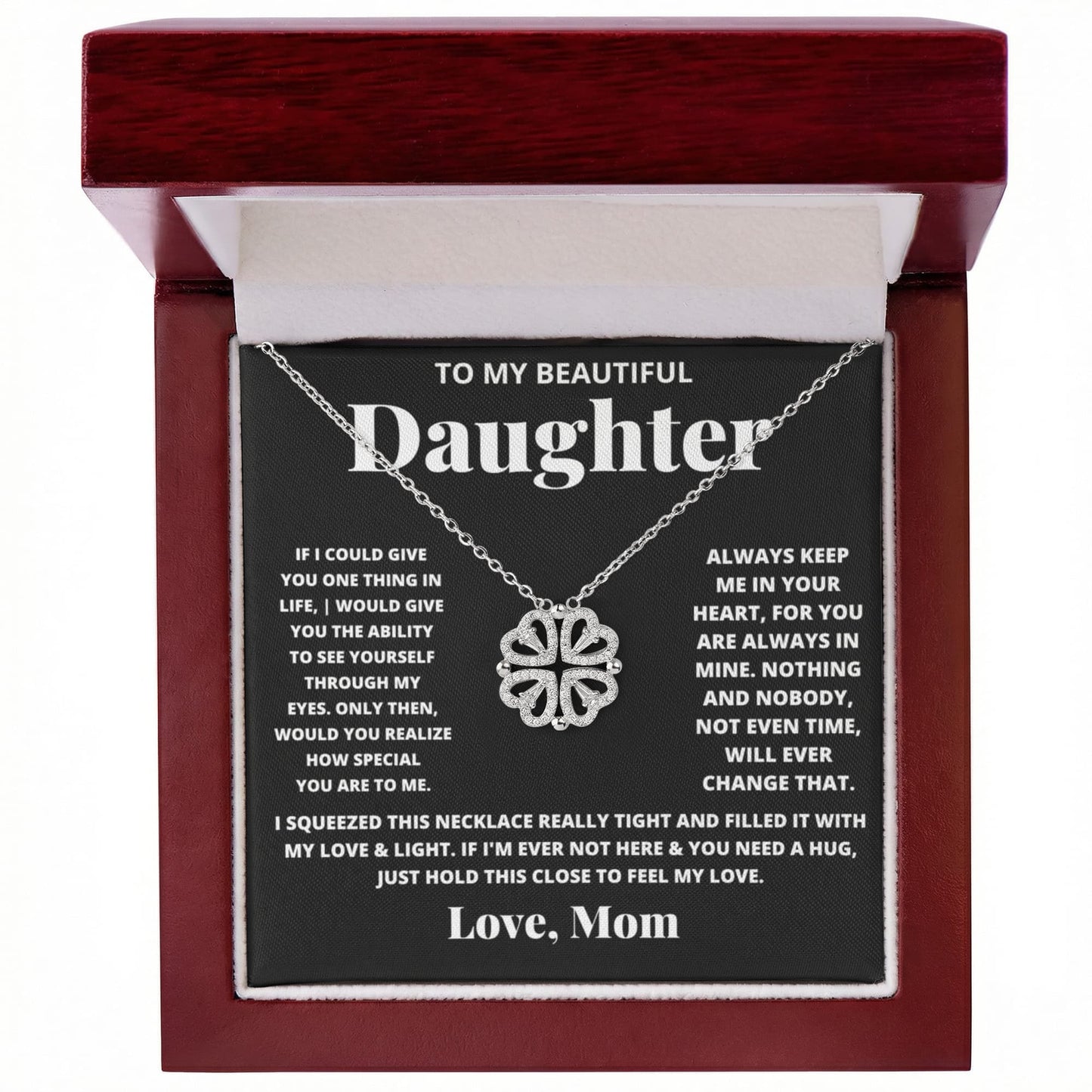 Daughter Convertible Clover Hearts Necklace
