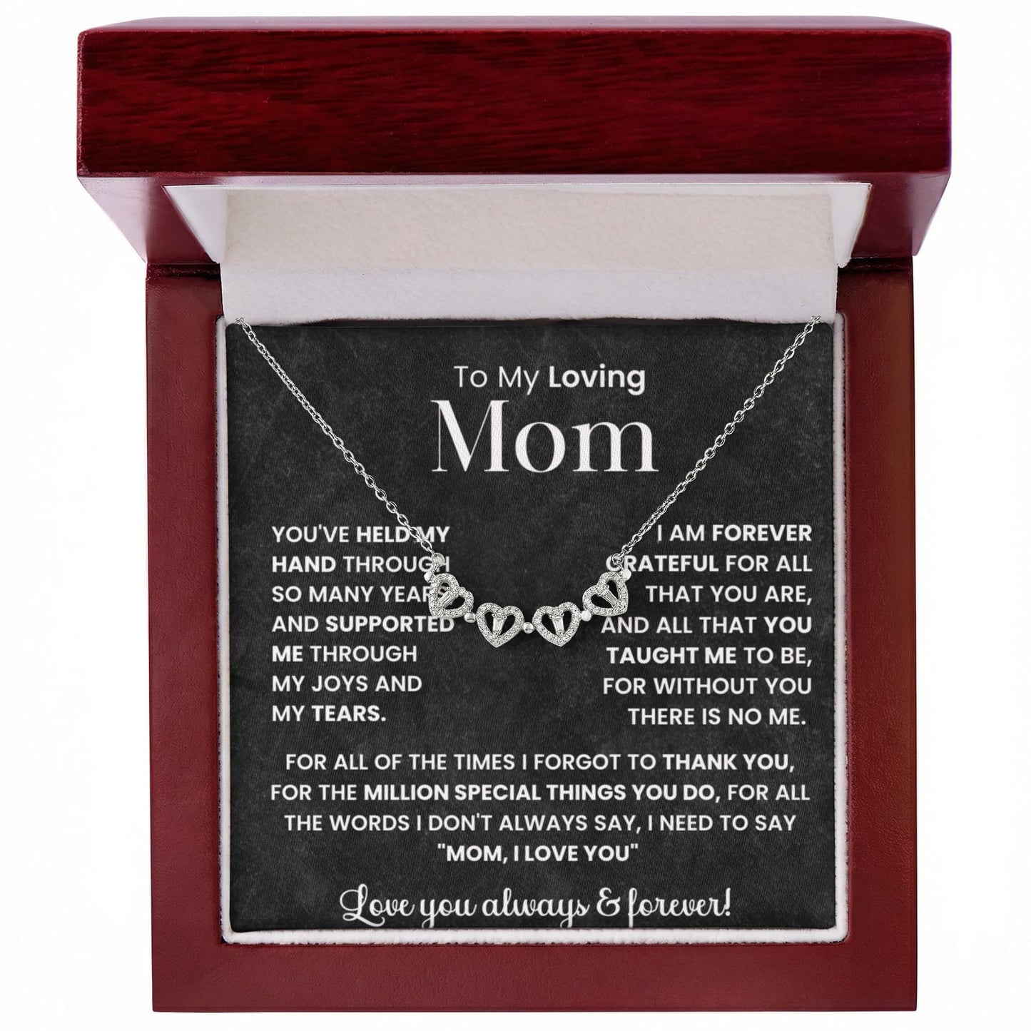 To My Mom Heart Clover Convertible Necklace