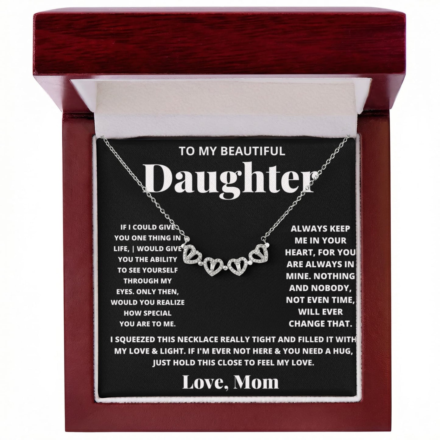 Daughter Convertible Clover Hearts Necklace
