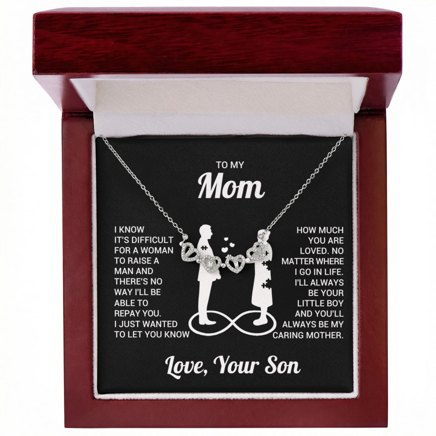 Mom from Son Clover Heart Convertible Necklace