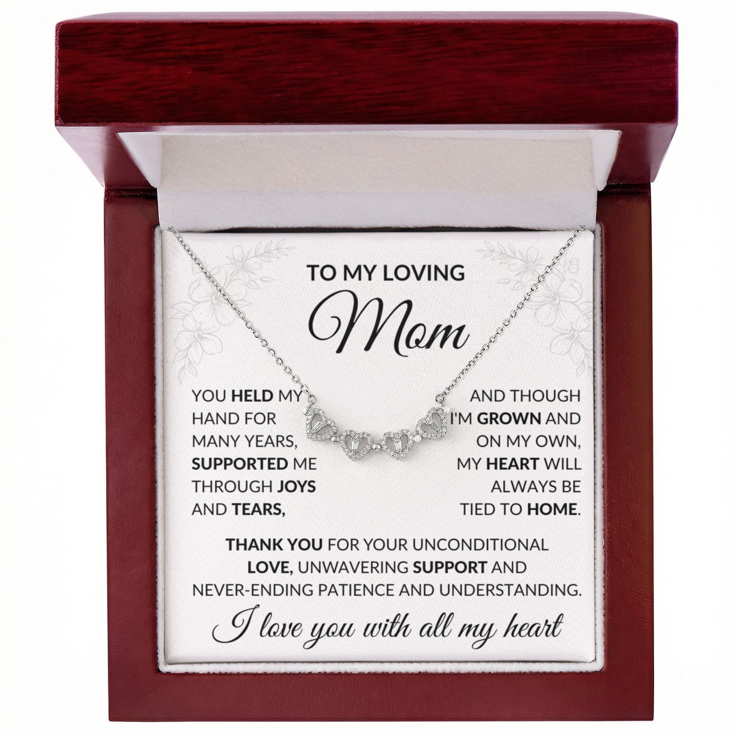 Mom Daughter Clover Heart  Convertible Necklace