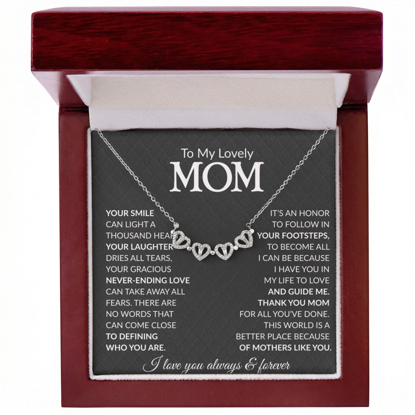 Mom Clover Heart Convertible Necklace