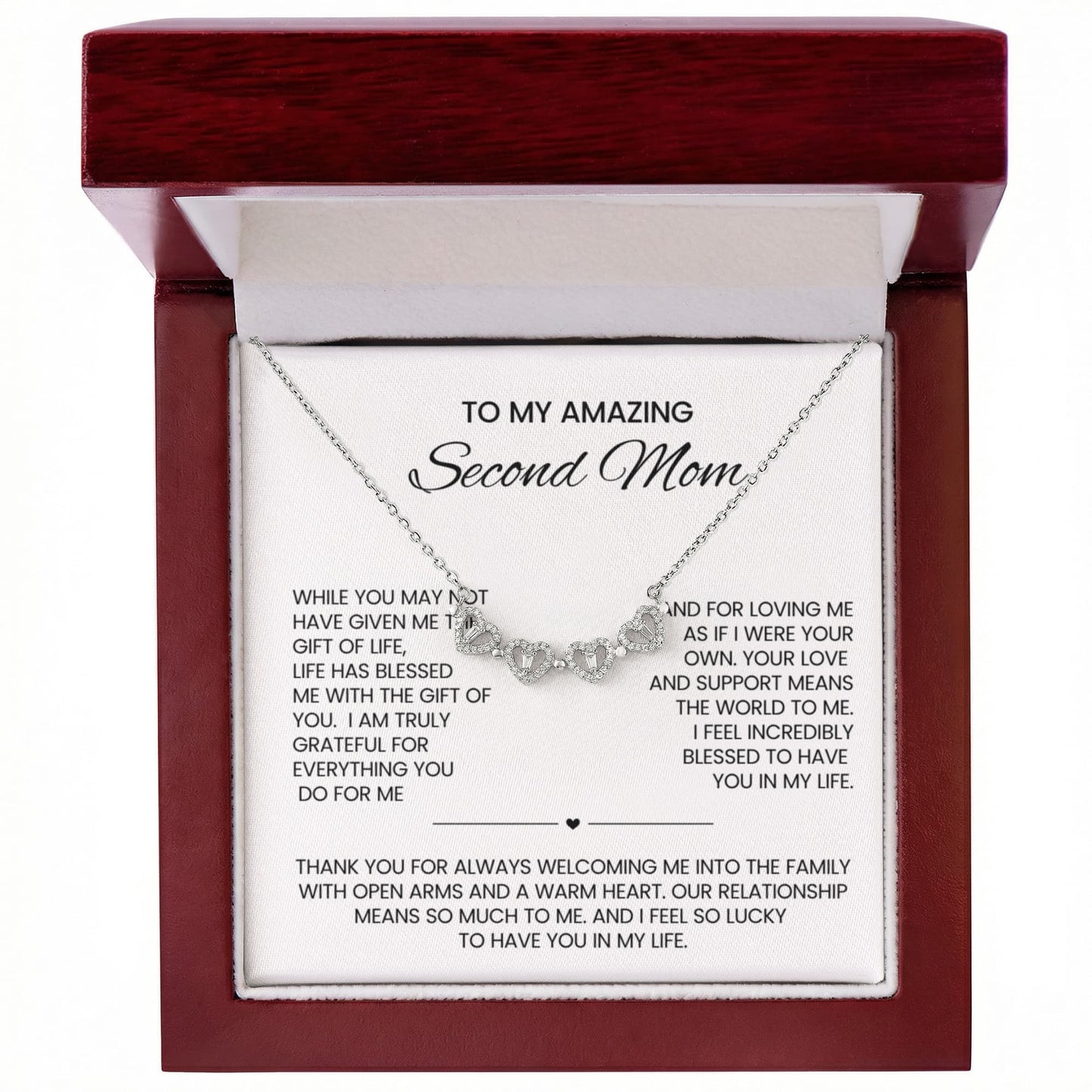 Bonus Mom Clover Heart Convertible Necklace