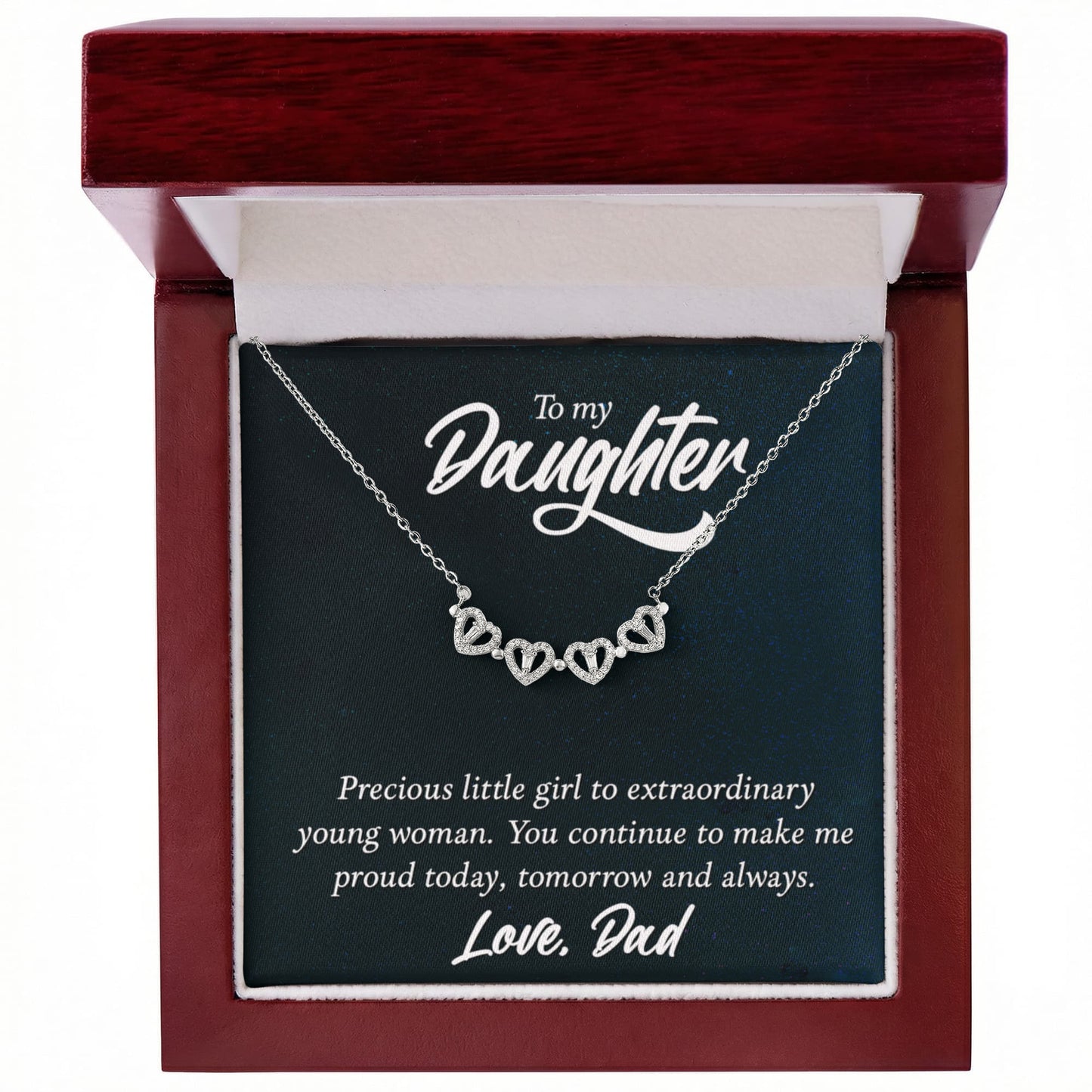 Daughter Clover Heart Convertible Necklace