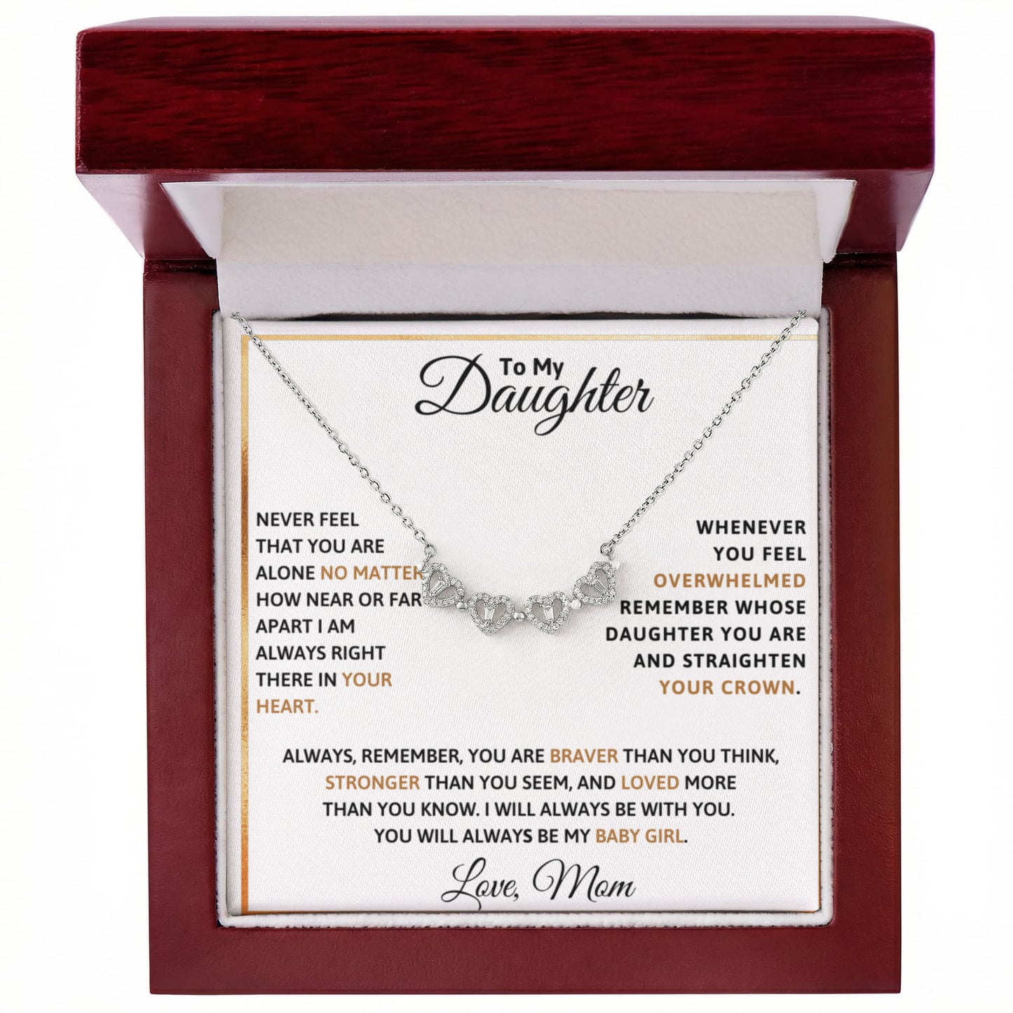 Daughter Clover Heart Convertible Necklace