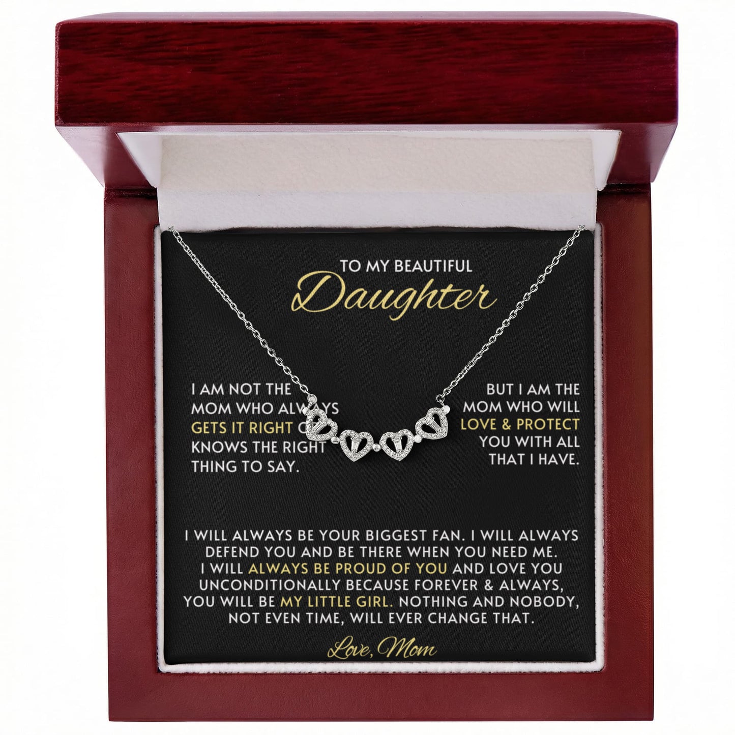 Daughter Clover Heart Convertible Necklace