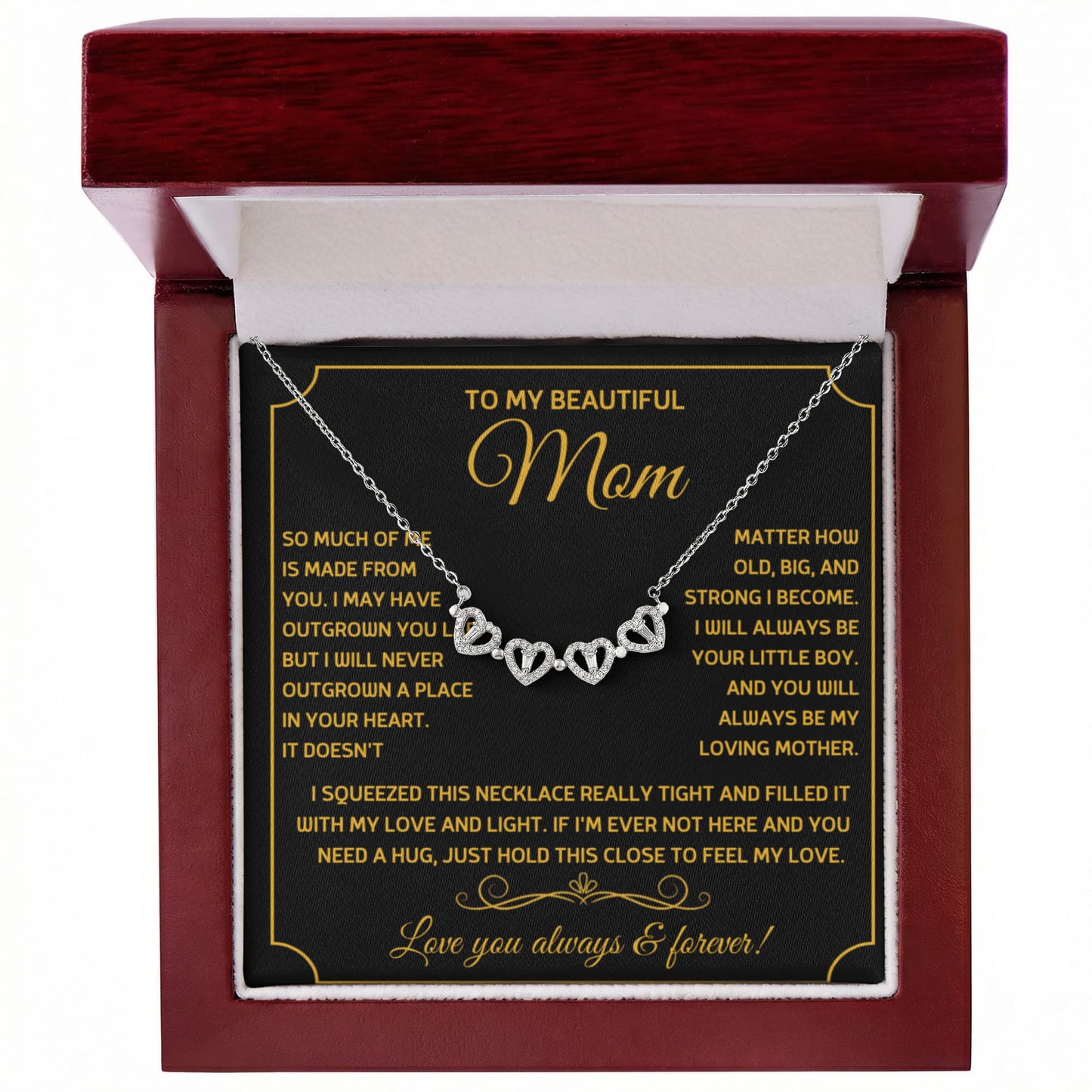 To My Mom Heart Clover Convertible Necklace