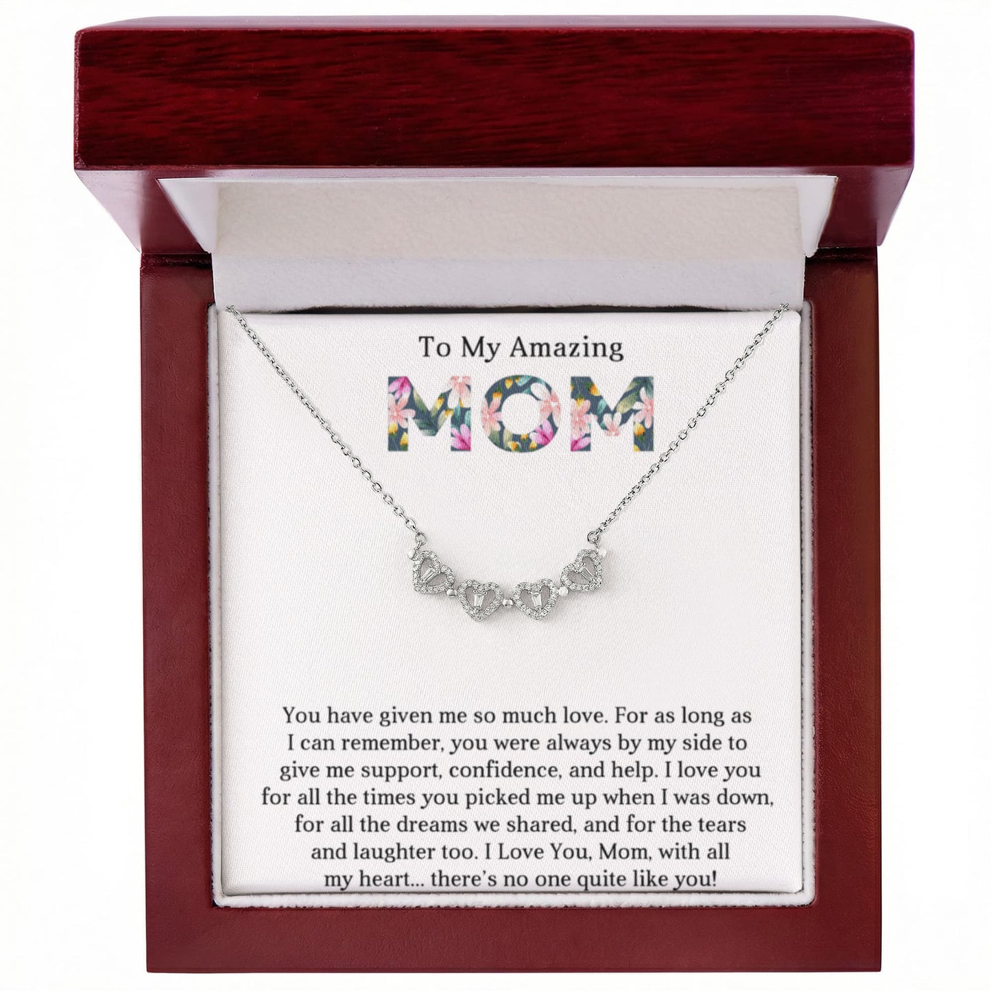Mom Clover Heart Convertible Necklace