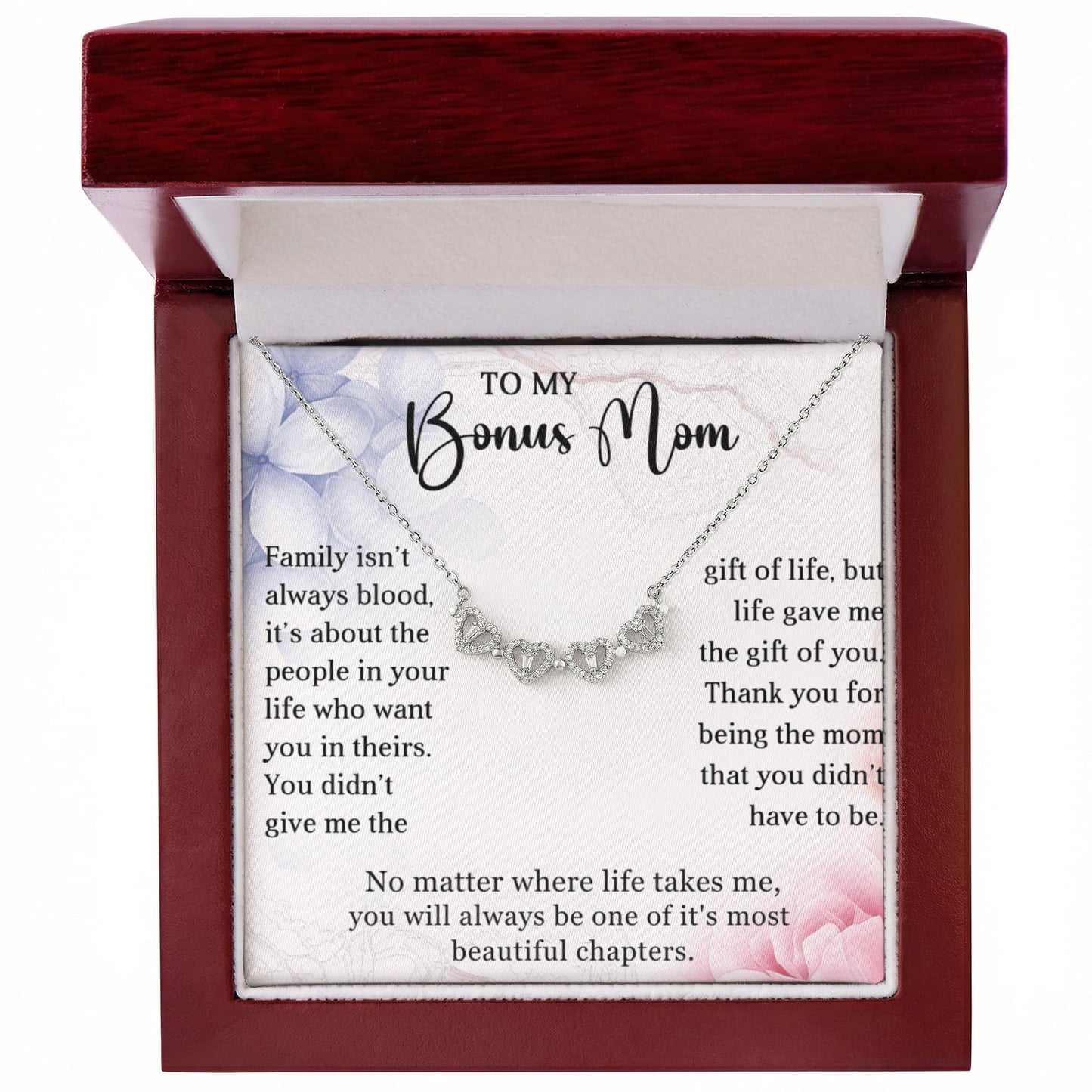 Bonus Mom Clover Heart Convertible Necklace