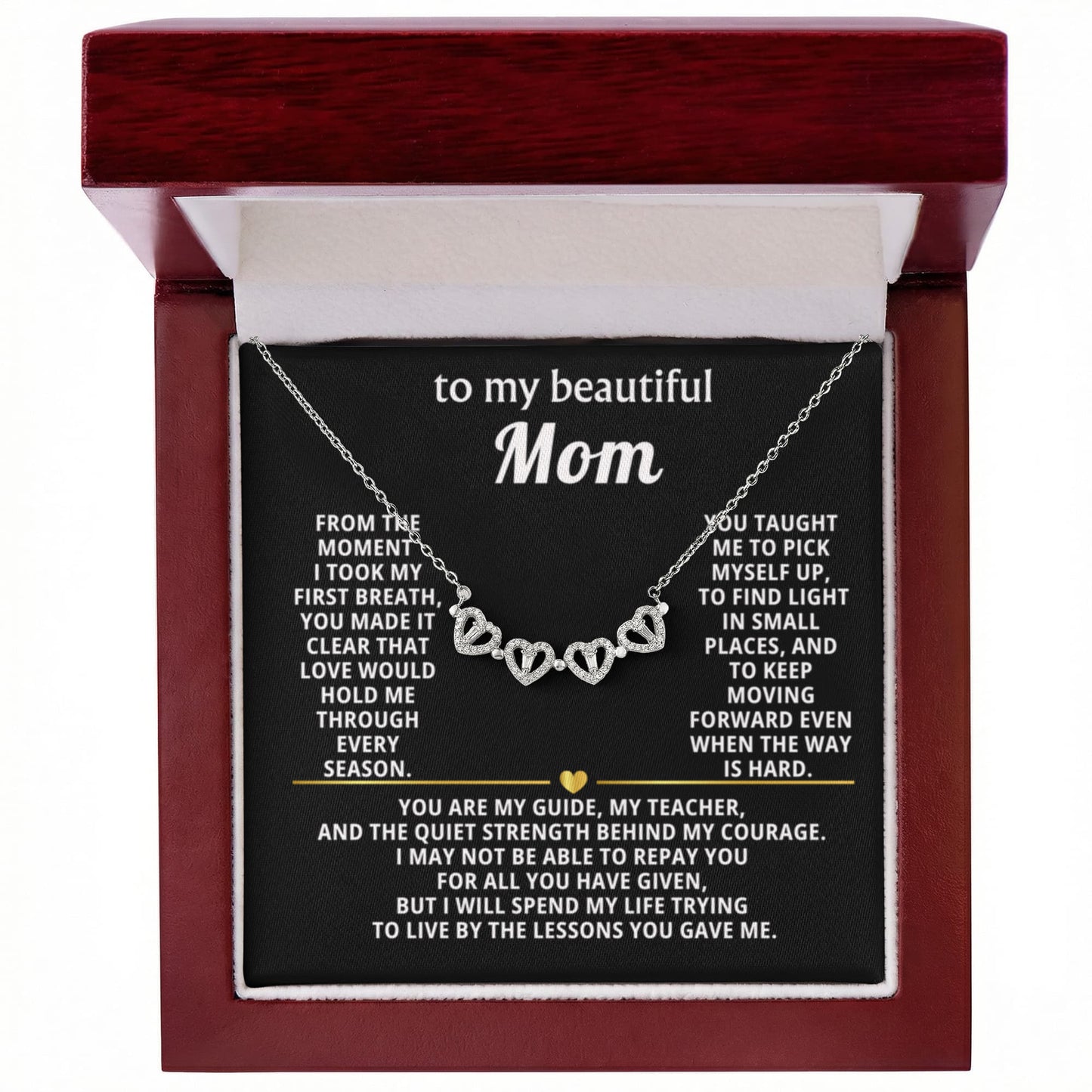 Mom Clover Heart Convertible Necklace