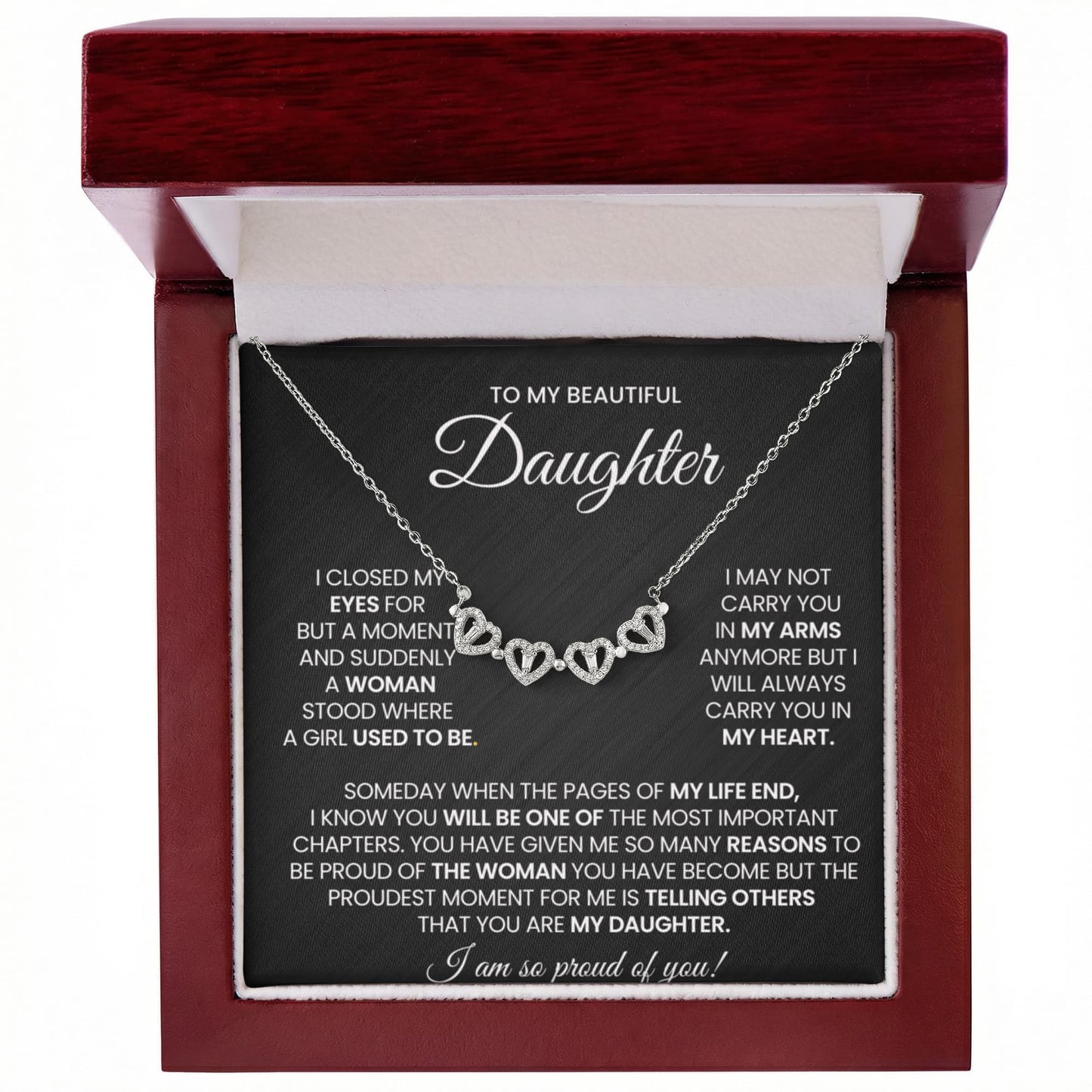 Daughter Clover Heart Convertible Necklace