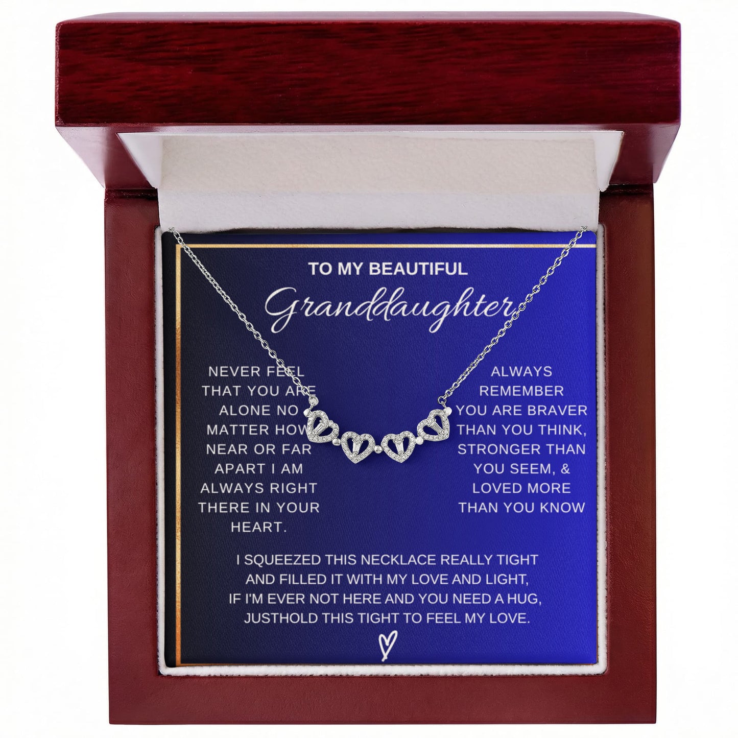 Granddaughter Heart Clover Convertible Necklace